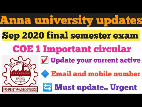 Anna university important circular from COE portal