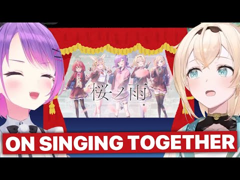 Towa & Iroha On Singing "Sakura no Ame" (Tokoyami Towa & Kazama Iroha / Hololive) [Eng Subs]