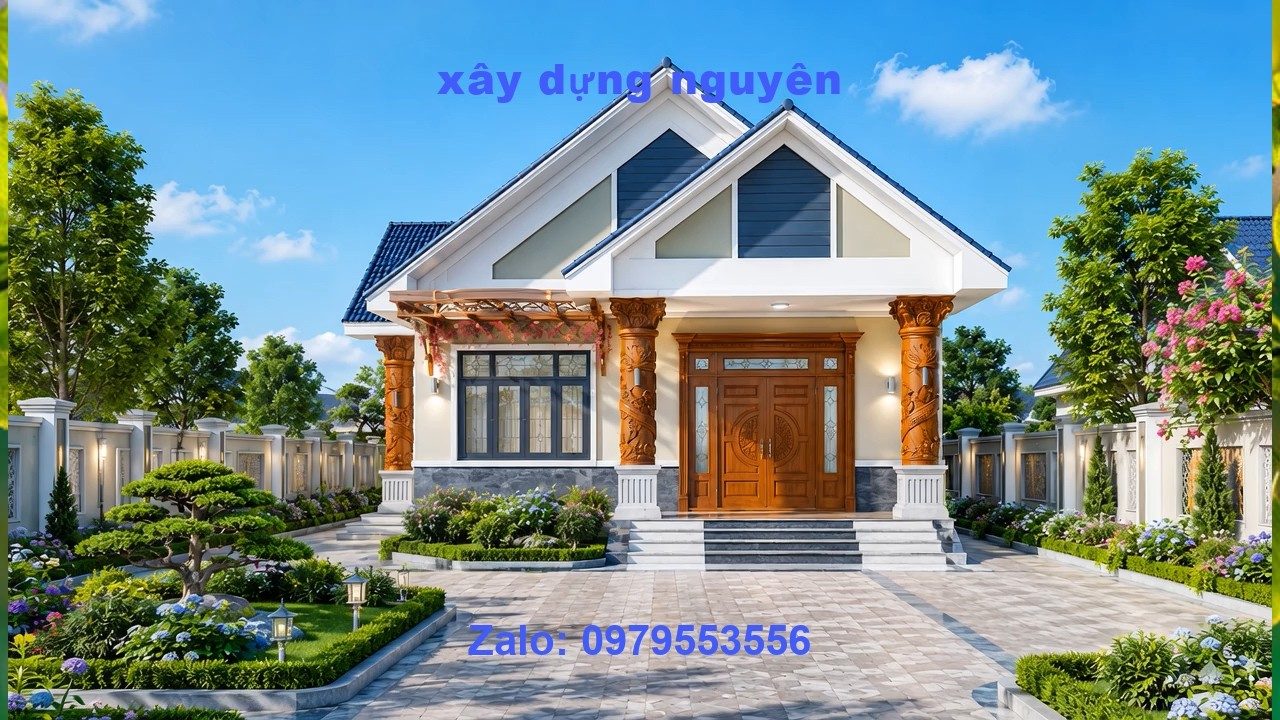 Mẫu Nhà Cấp 4 Mái Thái Diện Tích 8x16m Thiết Kế 3 Phòng Ngủ #nhacap4 #maithai