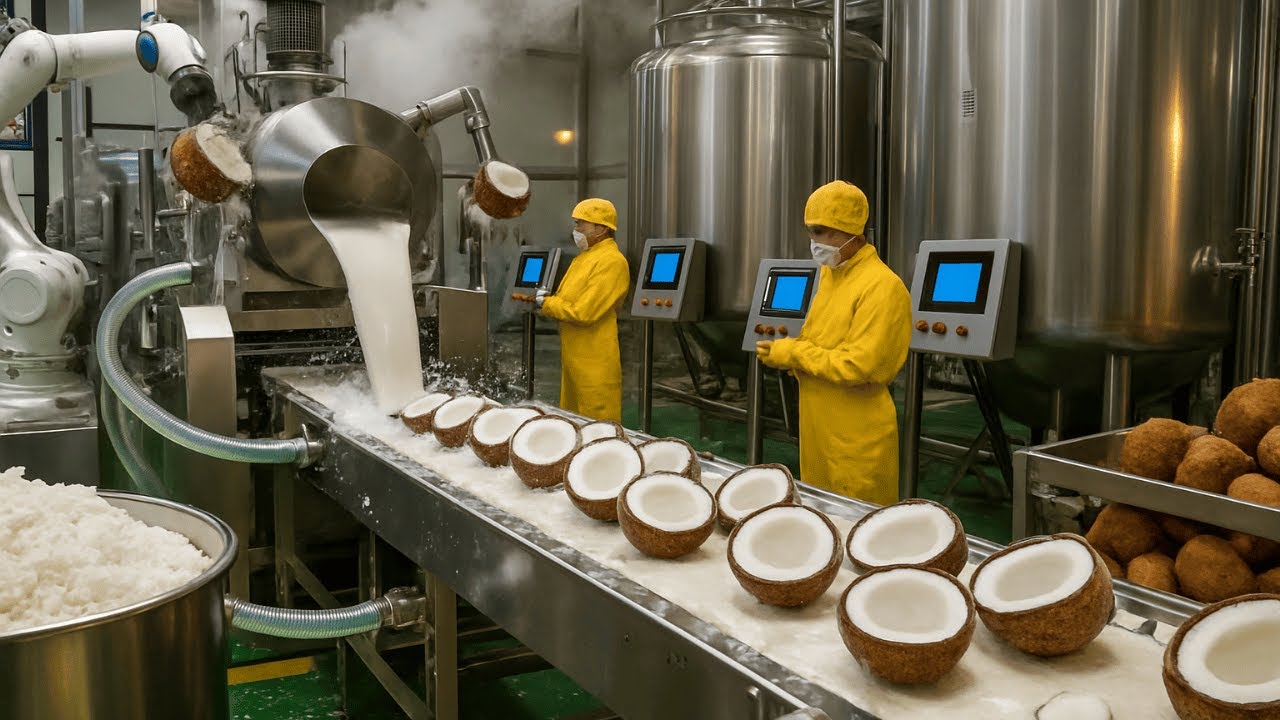 Inside a Modern Coconut Milk Factory: From Tropical Fruit to Smooth ...