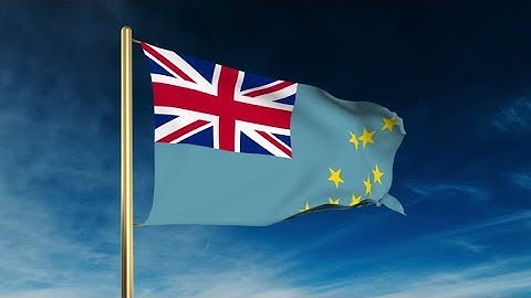 4K Tuvalu flag slider style. Waving in the win with cloud background animation Stock video