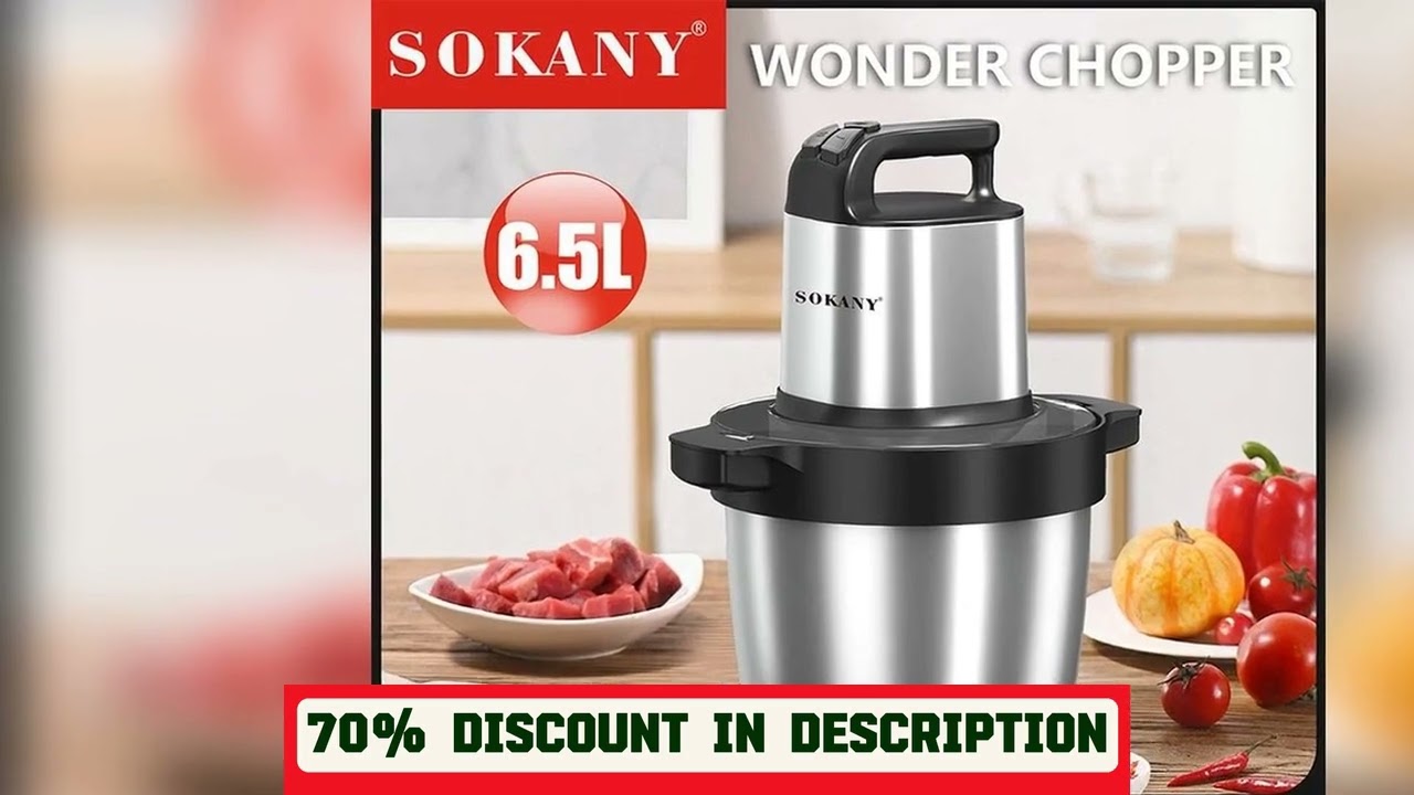 A must-have product! 1500W 6.5L Stainless Steel Kitchen Meat Grinder 3 Gears Powerful Motor 4-Laye