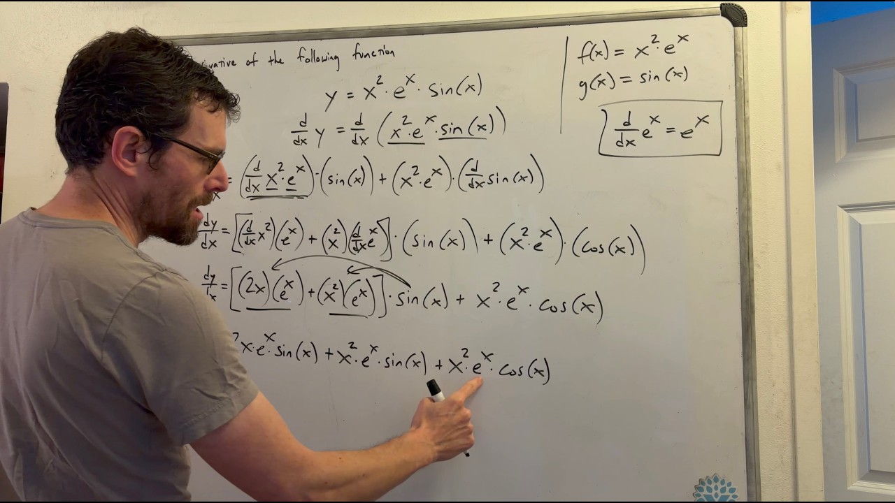 Taking the Derivative of More than Two Factors (Nested Product Rule Example #2)