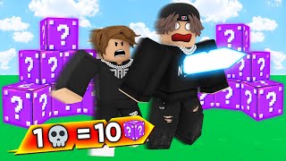 1 KILL = 10 EXTREME LUCKY BLOCKS.. (Roblox Bedwars)