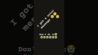 error message true