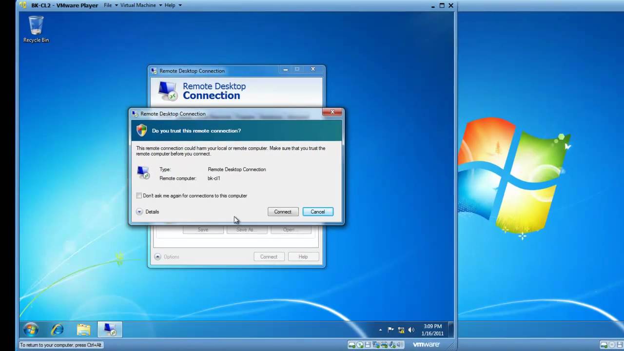 how to connect to a remote computer in windows 7