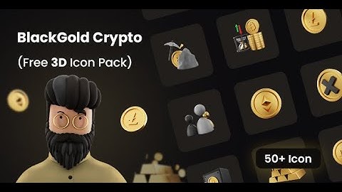 BlackGold- 3D Icons | Free 3D Icon Pack for Cryptocurrency  | Iqonic Design
