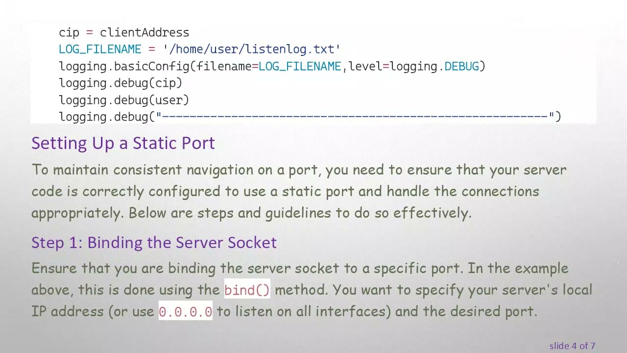 How to Set a Static Port for Socket Connections in Python