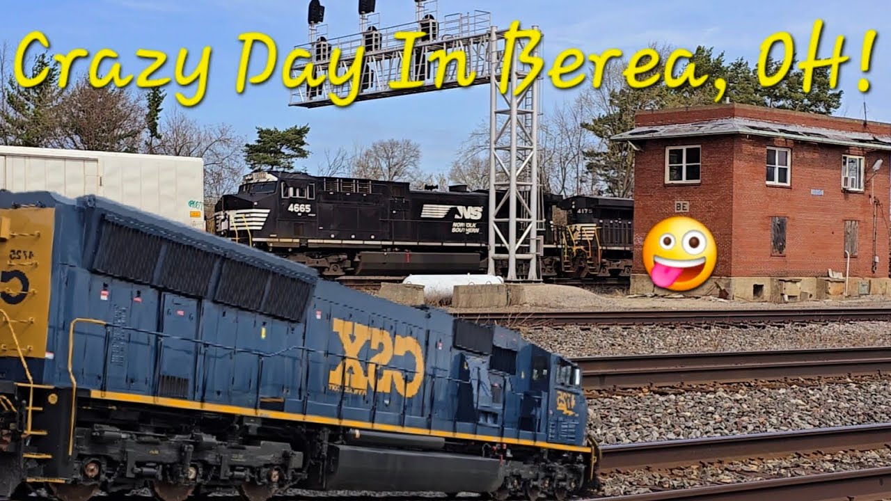 Crazy 🤪 Day Railfanning Berea, OH!! DPU Remote Start!! Stopped Train!! Tons of trains!!