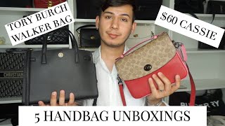 5 DESIGNER HANDBAG UNBOXINGS | COACH, CELINE, TORY BURCH, YSL