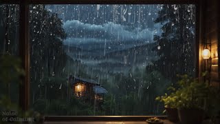 Relieve Stress to SLEEP Instanly with Heavy RAIN and THUNDERSTORM Sounds, Rain for Relaxing, Study