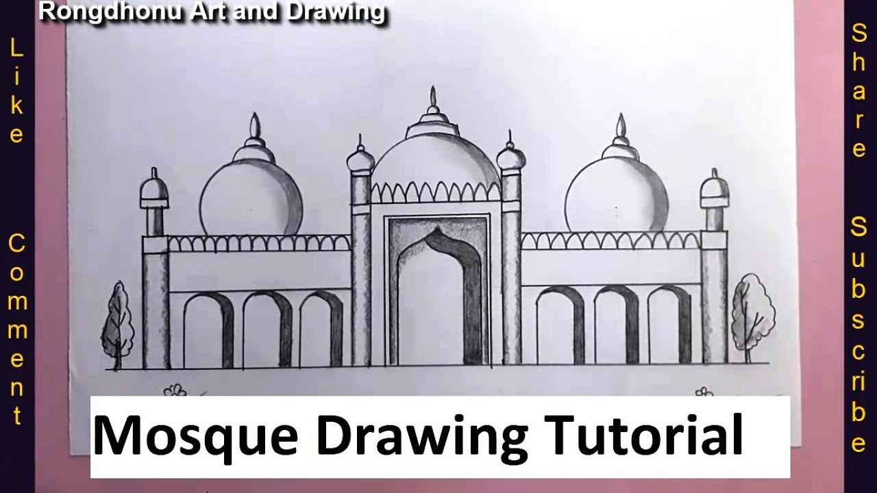 Badshahi Mosque Coloring Page - Ultra Coloring Pages