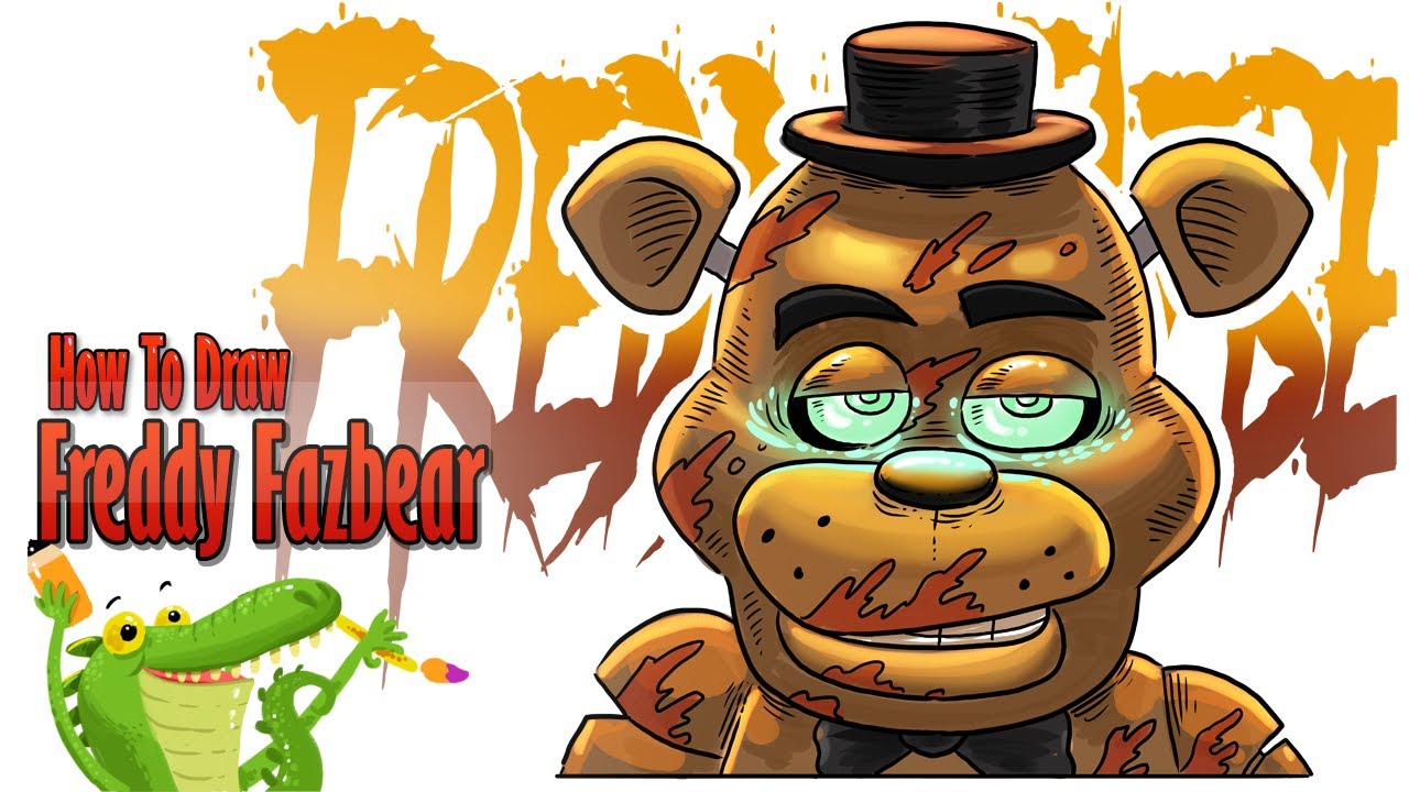 How to Draw Freddy Fazbear, Five Nights at Freddys, Step by Step