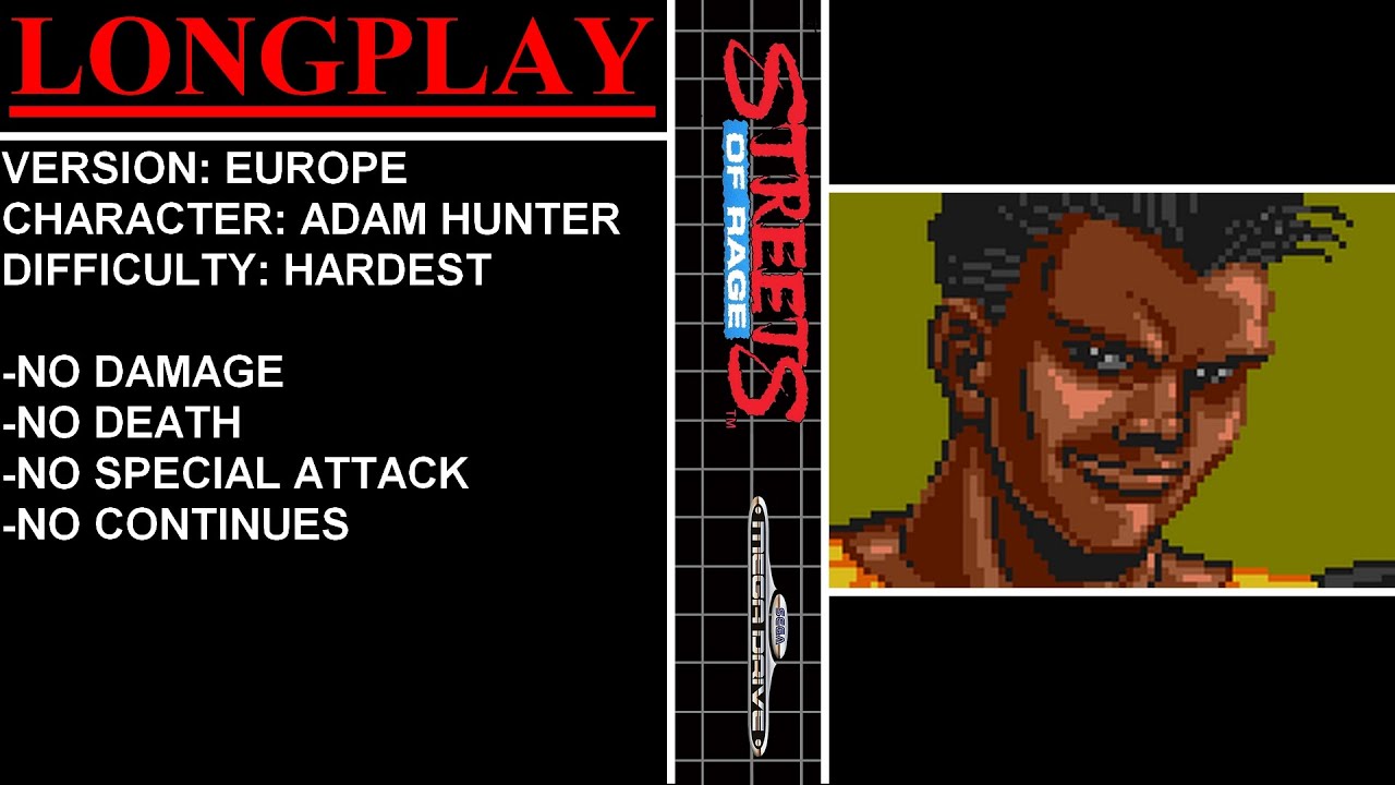 Streets of Rage [Europe] (Sega Mega Drive) - (Longplay - Adam Hunter | Hardest Difficulty)