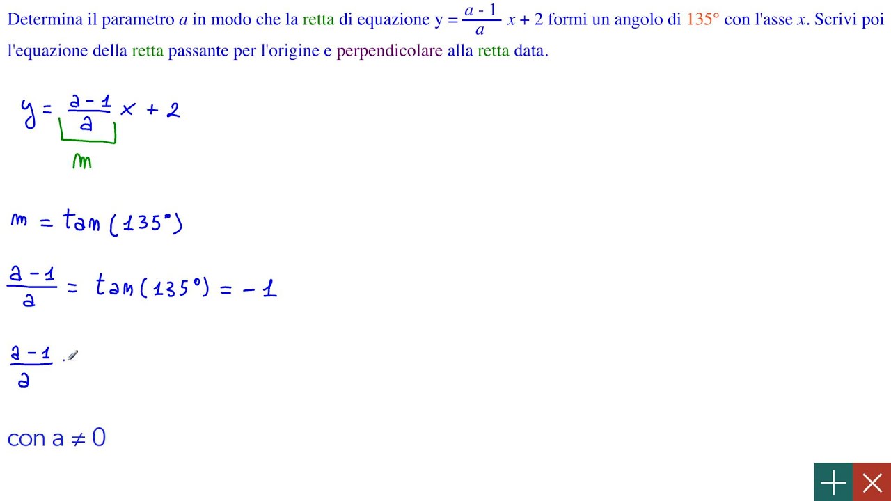 Relazione tra coefficiente angolare di una retta e funzione tangente