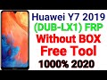 Huawei Y7 2019 (DUB LX1) Frp Bypass 2020 Without Box Or Dongle | Fix Unlock the device to Continue