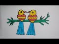 Bird Drawing for Beginners||Birds Drawing And Colour Step by Step||How to Draw Bird Easy|| 