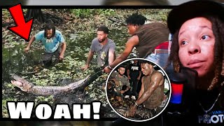 OH NO!🔥LoftyLiyah Reacts To iShowSpeed Goes ALLIGATOR CATCHING..