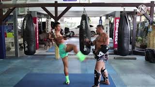 Combinations of Muay Thai techniques with Superbon Banchamek and TrainerGae