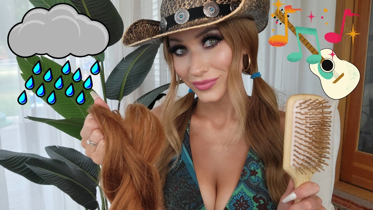 ASMR Country Festival Girl Fixes You Up After Rainstorm 🌦🤠(southern accent, hair brushing)