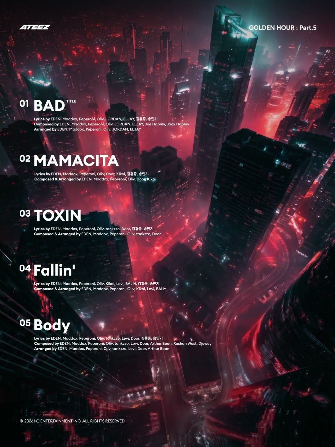 ATEEZ(에이티즈) GOLDEN HOUR : Part.5 Tracklist Poster - YouTube