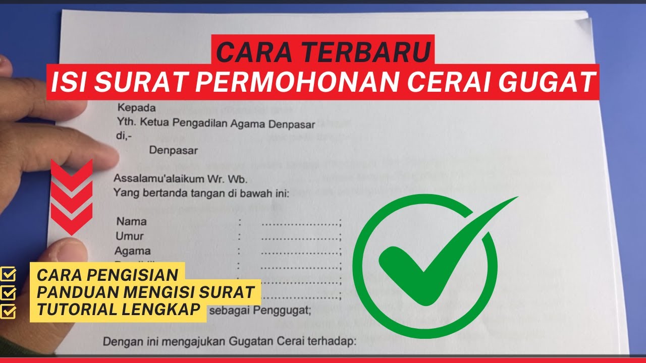 Cara Isi Surat Pernyataan Cerai Gugat