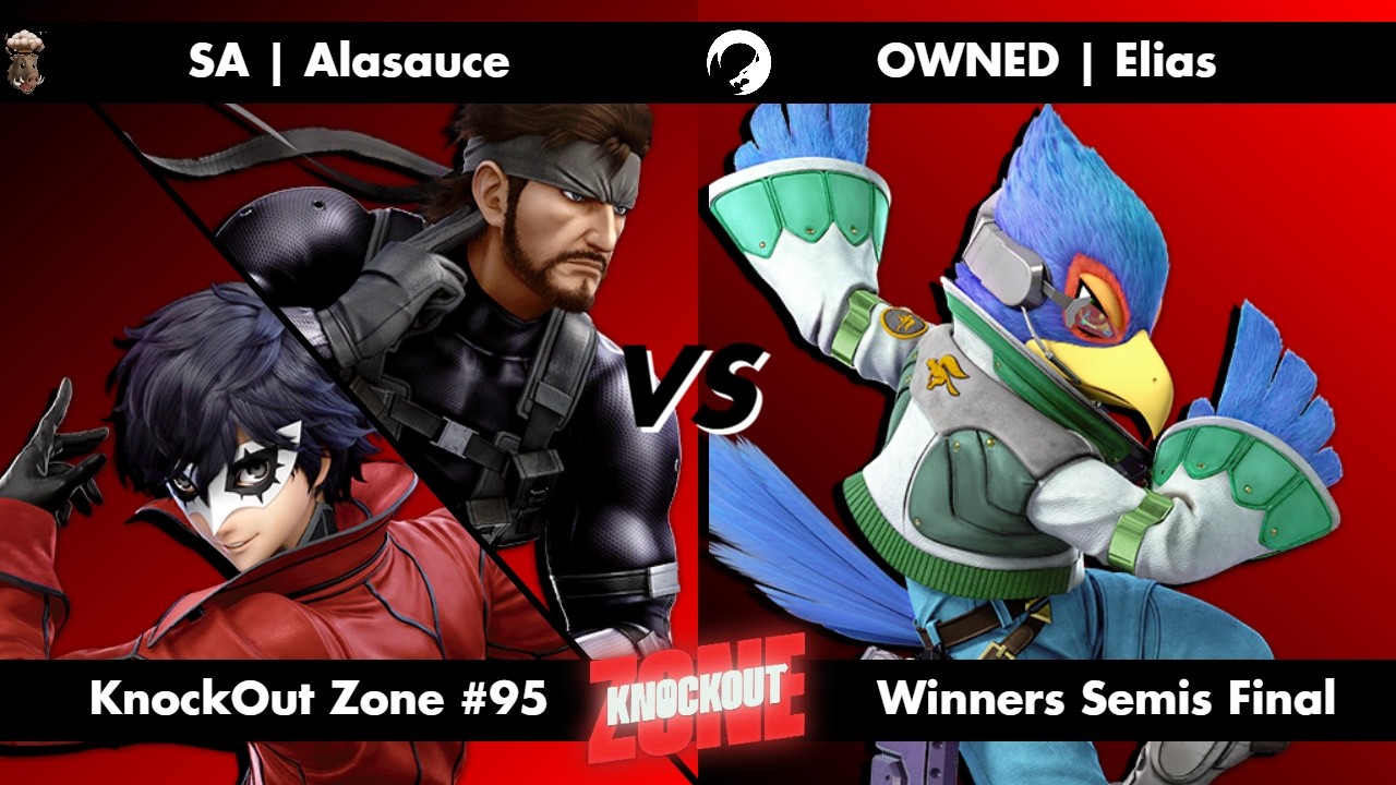 KnockOut Zone #95 - SSBU Winners Semis Final - Alasauce (Joker/Snake) vs Elias (Falco)