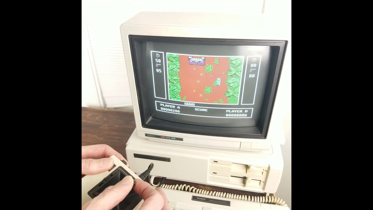 SOLD - TANDY Deluxe Joystick & IKARI Warriors Game (Monitor, computer, & keyboard not included)