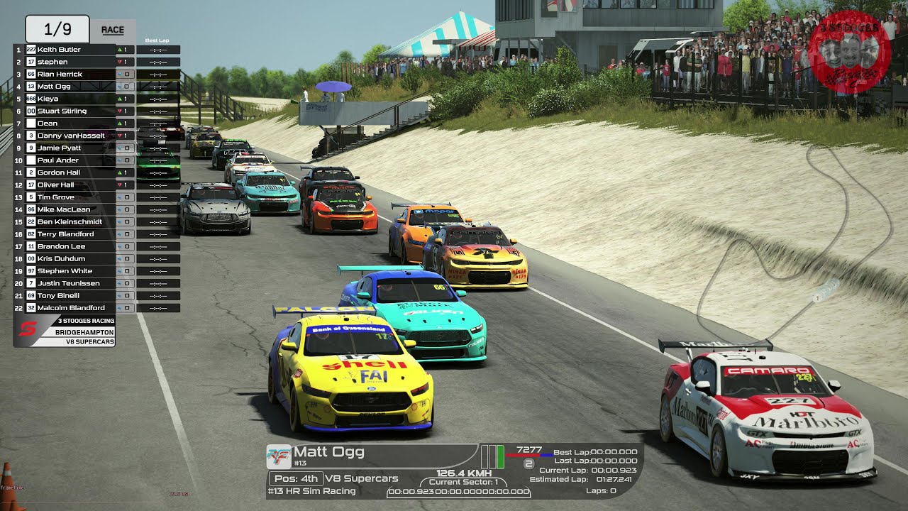 2026 01 03 Гонка 3 rfactor 2 mod FVR v8 Supercars Бриджхэмптон 2026