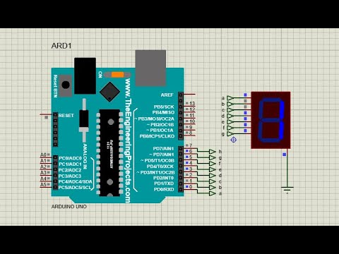 Simulation PROTEUS d'un compteur 7 segments avec le langage ARDUINO ...