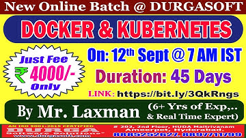 DOCKER & KUBERNETES Online Training @ DURGASOFT