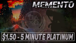 Memento 100% Platinum Walkthrough - Easy $1.50 Platinum Game