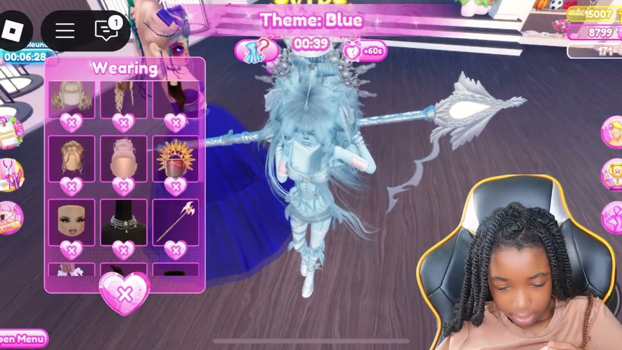 blue lock dress to impress 💙 I Nailed the Theme in Impress! Freeplay Outfit Challenge 👗✨ ZIMMERMANN Roselight Plunge Midi Royal_blue_and_gold Size:Xs