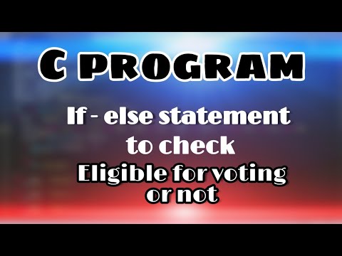 C programming - If Else statement to find a person is eligible for voting or not !!