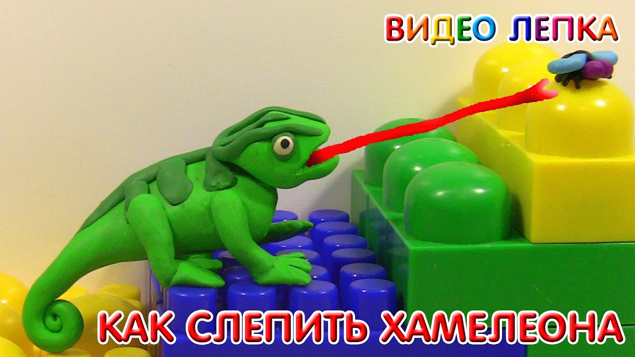 ХАМЕЛЕОН - Лепим из пластилина | Видео Лепка