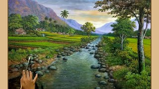 CARA MENGGAMBAR - MELUKIS PEMANDANGAN ALAM INDAH / HOW TO DRAW BEAUTIFUL LANDSCAPE BY DANDAN SA, 56