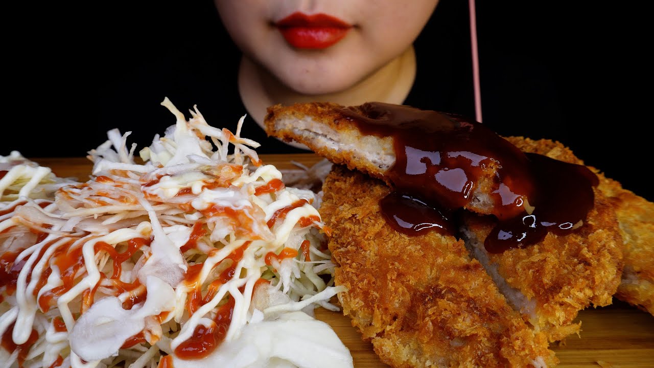 ASMR Korean style pork cutlet(Donkkaseu)돈까스とんかつ/posak 포삭 YouTube
