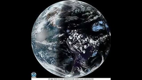 NOAA Full Disk video, with moving clouds - 05 APR 2020