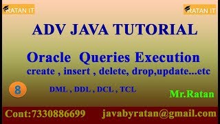 ADV JAVA || video class -8 || Oracle  Queries  || By Ratan sir