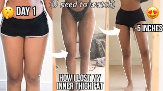 HOW I LOST MY (INNER) THIGH FAT FAST  *no diet* - A full week of working out