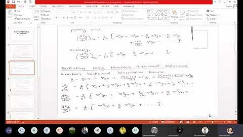 (Sept 16) Class 10- Numerical Methods: Chapter-5 : Numerical Differentiation and Integration