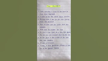 Handwriting 🖤 The Accident || Essay in English 👻 #handwriting #essaywriting #shorts