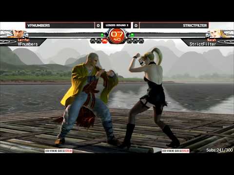 VF5FS Online Tourney #1 - VFNumbers (Lei-Fei) vs StrictFilter (Sarah) [4K/60fps]