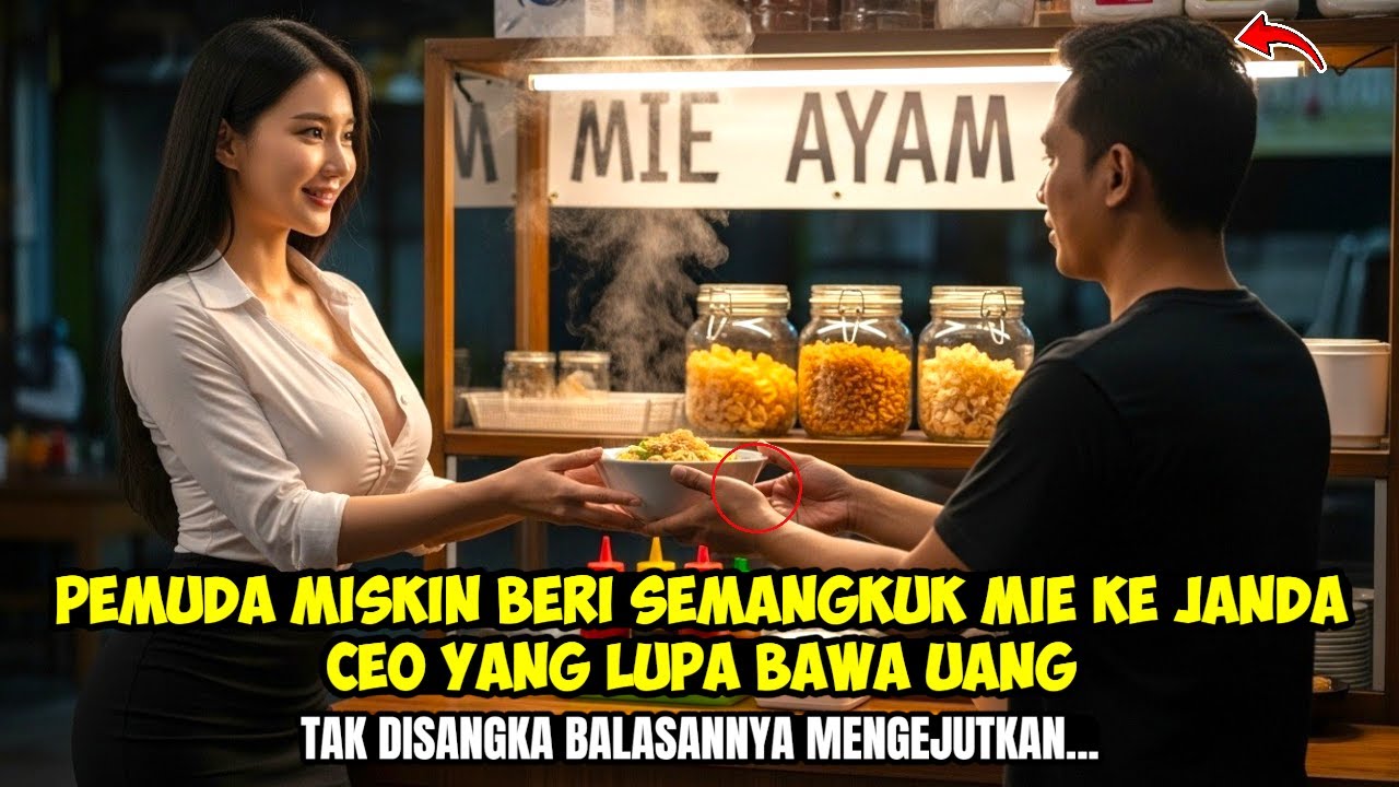 PEMUDA MISKIN BERI SEMANGKUK MIE KE JANDA CEO YANG LUPA BAWA UANG, TAK DISANGKA BALASANNYA MENGEJUTK