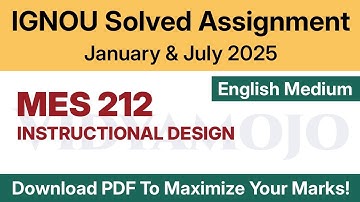 IGNOU MES 212 Solved Assignment 2025 English Medium PDF Download | MA Education (MAEDU) 2nd Year