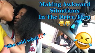 Making Awkward Situations In The Drive Thru Prank 😭🤣