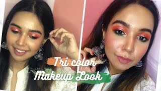 Indian Flag Inspired TRI-Color Makeup Tutorial | Independence Day Makeup screenshot 4