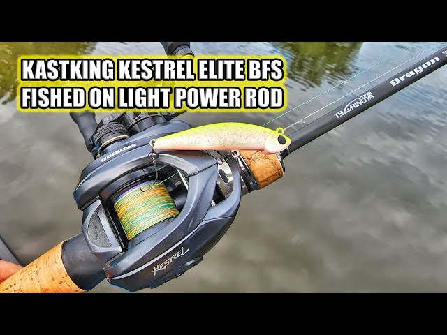 Fishing KastKing Kestrel Elite BFS Reel on Tsurinoya Dragon C702L - Light  Power 