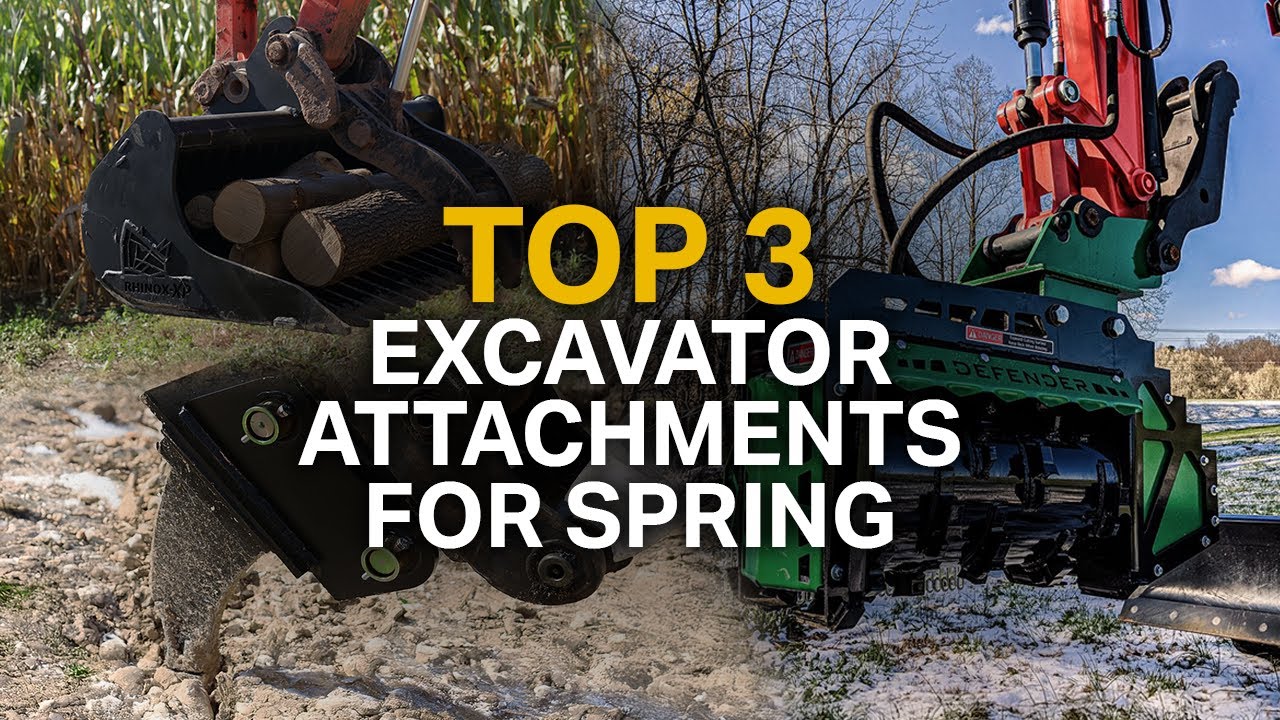 TYPHON Mini Excavator Rake Attachment – For Land Clearing, Grading, Soil Removal, Fits 3-Ton & Under Machines