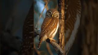 African Barred Owlet - Small Owl Big Eyes 🦉 #Shorts